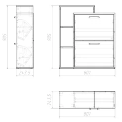 Schuhkipper Orlando Weiß 24.5 x 90 cm Vicco