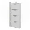 Schuhkipper Orlando Weiß 80 x 166.1 cm mit 4 Fächern Vicco