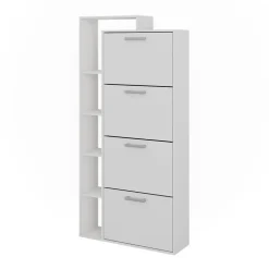 Schuhkipper Orlando Weiß 80 x 166.1 cm mit 4 Fächern Vicco