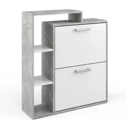Schuhkipper Orlando Weiß/Beton 24.5 x 90 cm Vicco