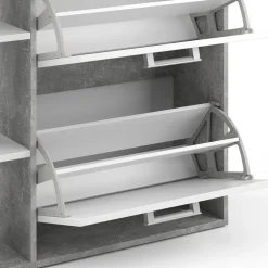 Schuhkipper Orlando Weiß/Beton 24.5 x 90 cm Vicco