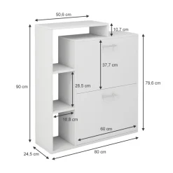 Schuhkipper Tobias Weiß 80 x 90 cm Vicco