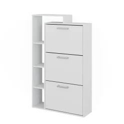 Schuhkommode Orlando Weiß 80 x 128.3 cm mit 3 Fächern Vicco