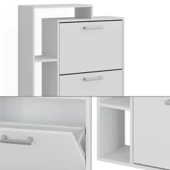 Schuhkommode Orlando Weiß 80 x 128.3 cm mit 3 Fächern Vicco