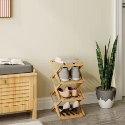 Schuhregal Ziggy Bambus 26 x 52 cm mit 4 Fächern Vicco