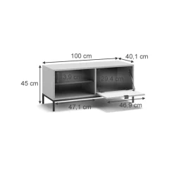 Schuhschrank Eliza Grau 100 x 45 cm mit Klapptür Vicco