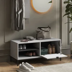 Schuhschrank Eliza Grau 100 x 45 cm mit Klapptür Vicco