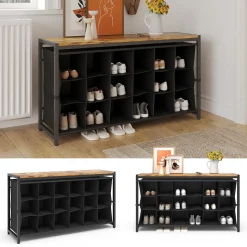 Schuhschrank Fyrk Eiche rustikal 100 x 54.5 cm Vicco