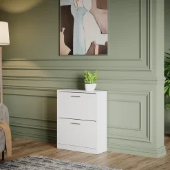 Schuhschrank Gizmo Weiß 59 x 72.5 cm 2 Fächern Vicco