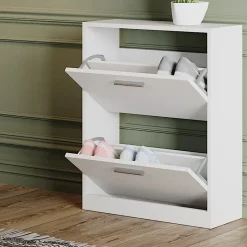 Schuhschrank Gizmo Weiß 59 x 72.5 cm 2 Fächern Vicco