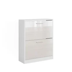 Schuhschrank Gizmo Weiß Hochglanz 59 x 72.5 cm 2 Fächern Vicco