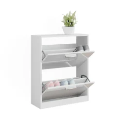 Schuhschrank Gizmo Weiß Hochglanz 59 x 72.5 cm 2 Fächern Vicco