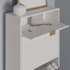 Schuhschrank Helge Weiß 60 x 145 cm 3 Fächer Vicco