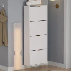 Schuhschrank Helge Weiß 60 x 166.7 cm 4 Fächer Vicco