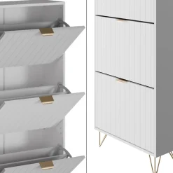 Schuhschrank Helge Weiß 60 x 166.7 cm 4 Fächer Vicco