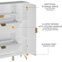 Schuhschrank Helge Weiß 108 x 107.5 cm Vicco