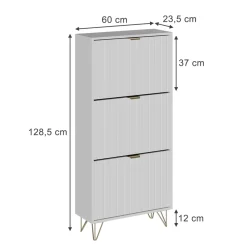 Schuhschrank Helge Weiß 60 x 128.5 cm 3 Fächer Vicco