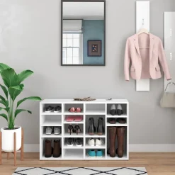 Schuhschrank Lysander Weiß 104 x 65.5 cm Vicco