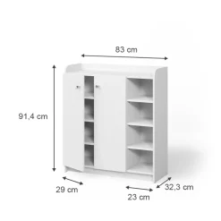 Schuhschrank Moritz Weiß 83 x 91.4 cm mit 2 Türen Vicco