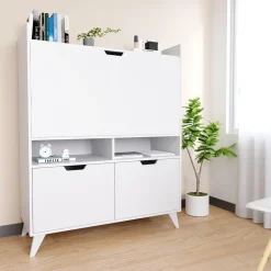 Sekretär Schreibtisch Berdi Weiß 110 x 45 cm Vicco