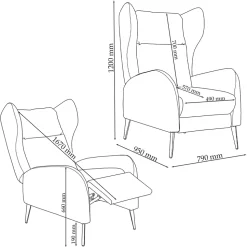 Sessel Chelsea Grau mit Liegefunktion Vitalispa