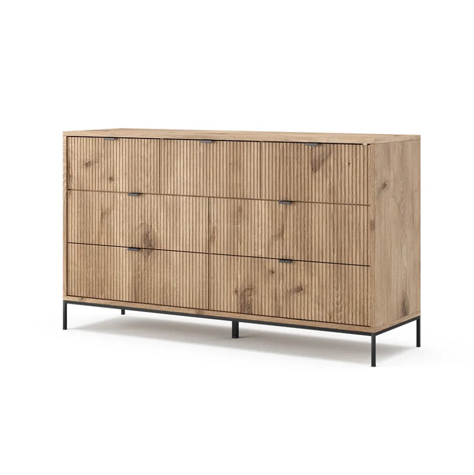 Sideboard Eliza Viking Oak 42 x 81 cm mit 7 Schubladen Vicco