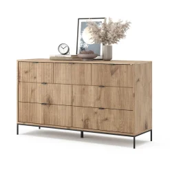Sideboard Eliza Viking Oak 42 x 81 cm mit 7 Schubladen Vicco