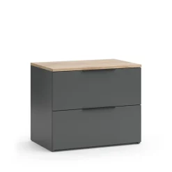 Sideboard Wido Anthrazit 60 x 50 cm mit 2 Schubladen Vicco