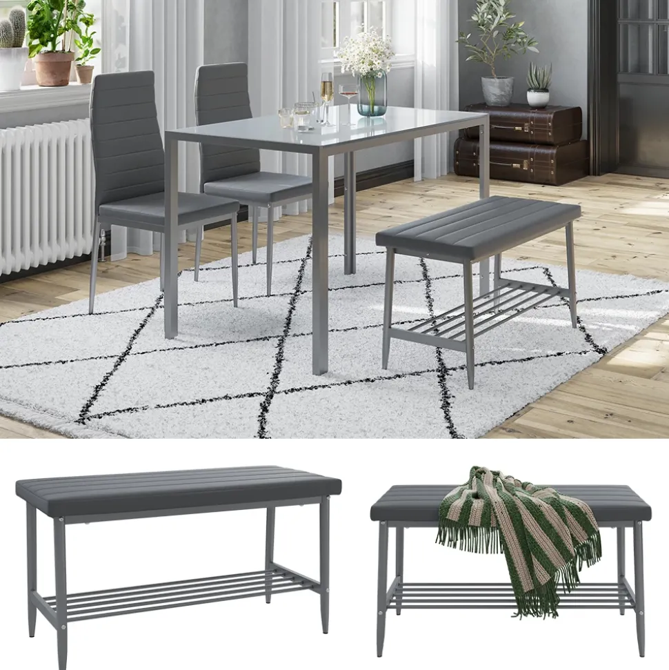 Sitzbank Grand Grau 85 x 35 cm Vicco