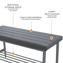 Sitzbank Grand Grau 85 x 35 cm Vicco