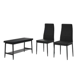 Sitzbank Grand Schwarz 85 x 46.5 cm 3-teiliges Set Vicco