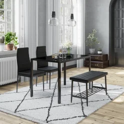 Sitzbank Grand Schwarz 85 x 46.5 cm 3-teiliges Set Vicco