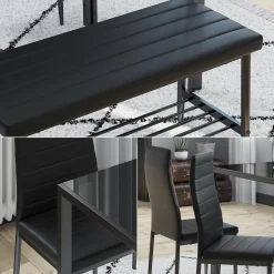 Sitzbank Grand Schwarz 85 x 46.5 cm 3-teiliges Set Vicco