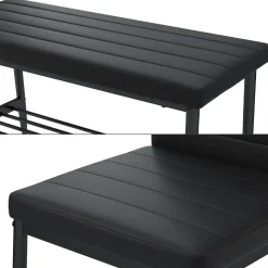 Sitzbank Grand Schwarz 85 x 46.5 cm 3-teiliges Set Vicco