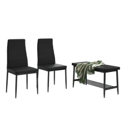 Sitzbank Grand Schwarz 85 x 46.5 cm 3-teiliges Set Vicco