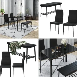 Sitzbank Grand Schwarz 85 x 46.5 cm 3-teiliges Set Vicco