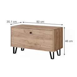 Sitzbank Siri Goldkraft Eiche 80 x 46 cm Vicco