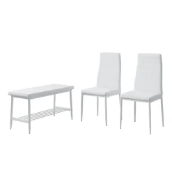 Sitzbank und Stuhl Grand Weiß 85 x 46.5 cm 3-teiliges Set Vicco