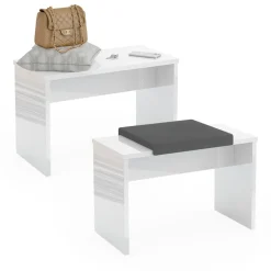 Sitzbank Viola Weiß 90 cm für Schminktisch Vicco