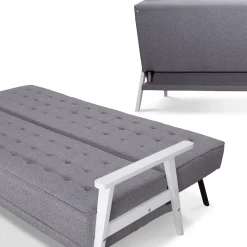 Sofa Dion Grau 202 cm mit Klappfunktion Vitalispa