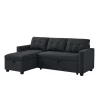 Sofa L Form Campina Anthrazit 226 x 163 cm mit Schlaffunktion Vitalispa