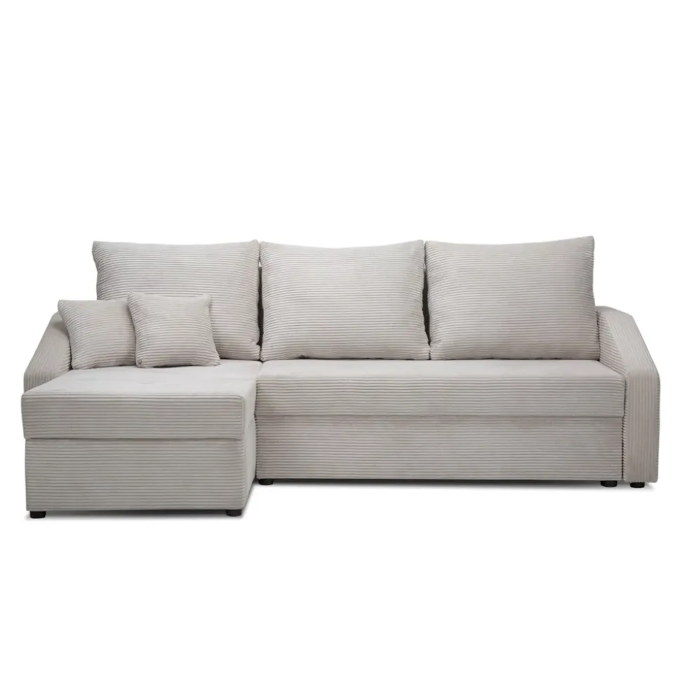 Sofa L Form Ecksofa Beige 224 x 144 cm inkl. Stauraum Vitalispa