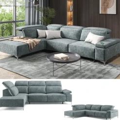 Sofa L Form James Grau 301 x 218 cm Linke Ecke Vitalispa