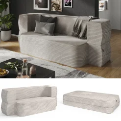 Sofa Lille Beige 190 cm mit Schlaffunktion Vitalispa