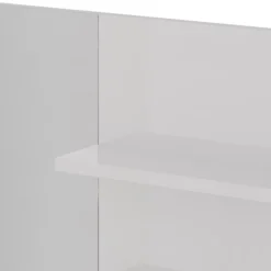 Spiegelregal Weiß Hochglanz 119.8 x 70 cm mit offenen Fächern Vicco