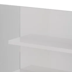 Spiegelregal Weiß Hochglanz 89.8 x 65 cm mit offenen Fächern Vicco