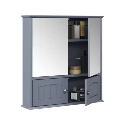 Spiegelschrank Bianco Grau 56 x 58 cm Vicco