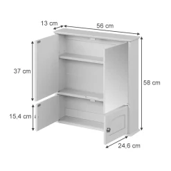 Spiegelschrank Bianco Weiß 56 x 58 cm Vicco