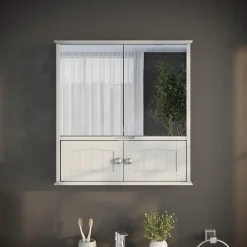 Spiegelschrank Bianco Weiß 56 x 58 cm Vicco