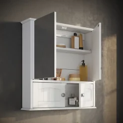 Spiegelschrank Bianco Weiß 56 x 58 cm Vicco